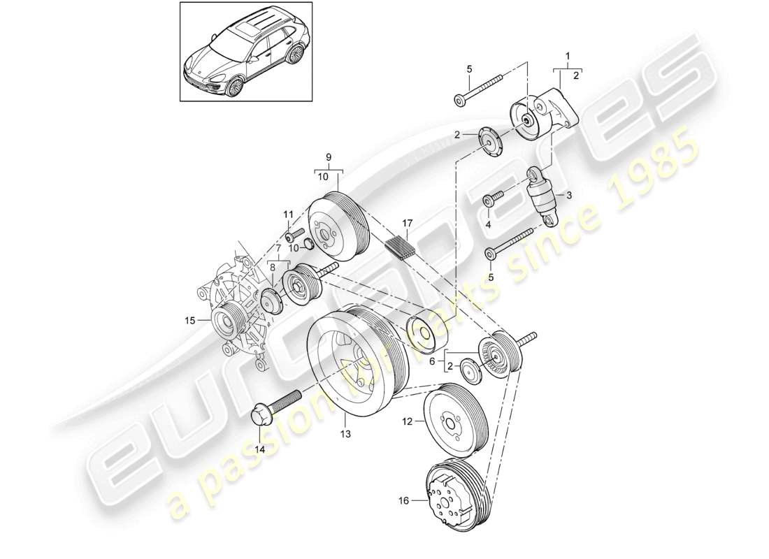 a part diagram from the porsche cayenne parts catalogue