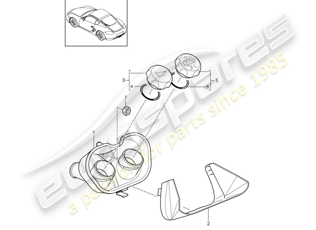a part diagram from the porsche 2009 (987 cayman) parts catalogue