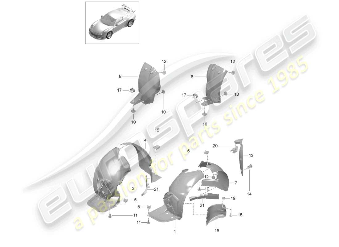 a part diagram from the porsche 991 parts catalogue