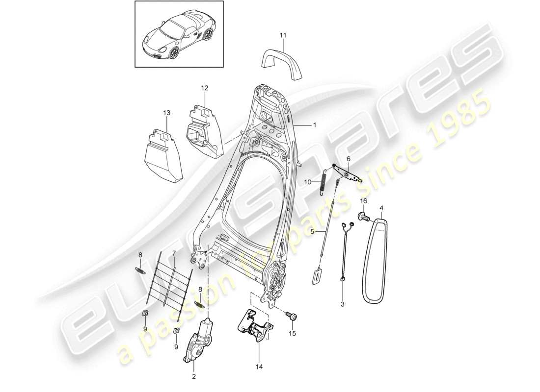 a part diagram from the porsche 2010 (987 boxster) parts catalogue
