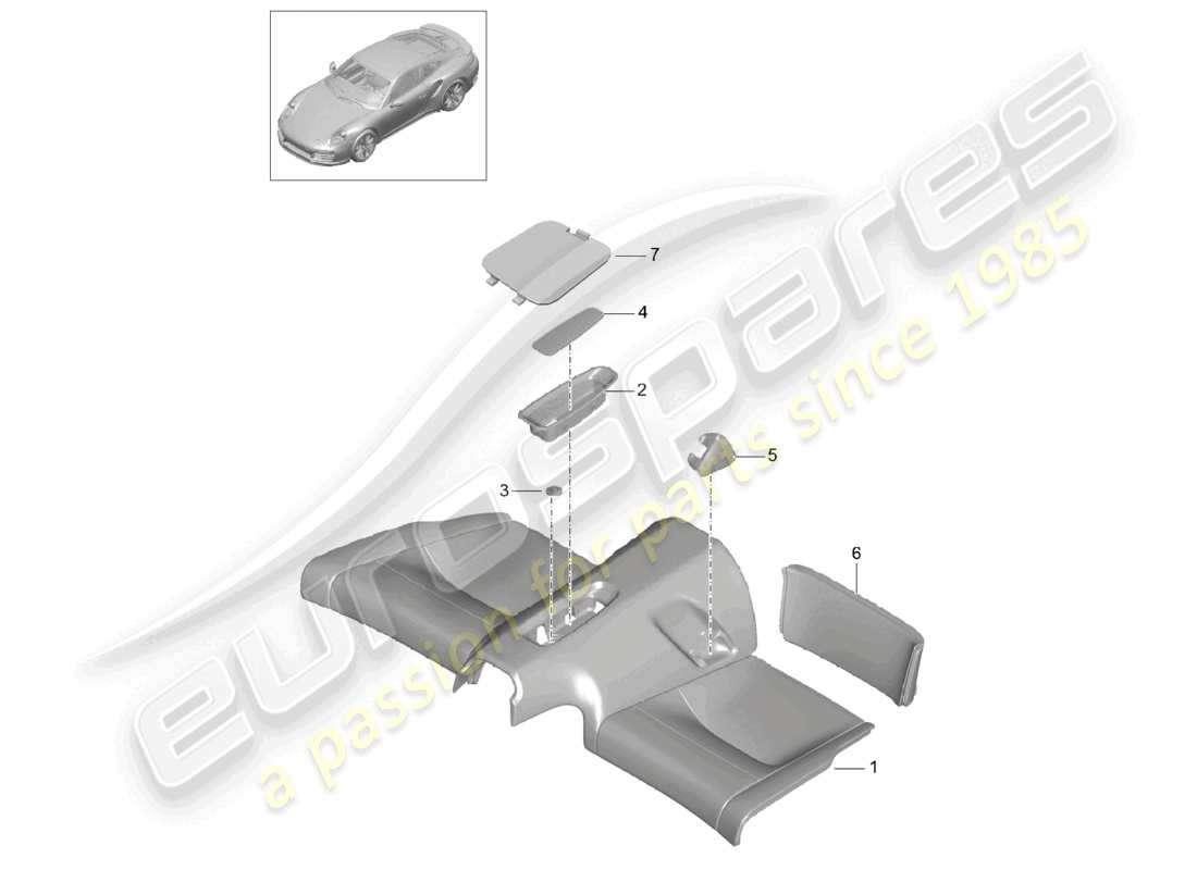a part diagram from the porsche 2016 (991-1 turbo) parts catalogue