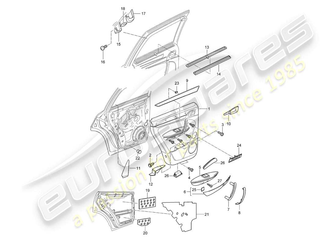 a part diagram from the porsche 2003 (cayenne e1 9pa) parts catalogue