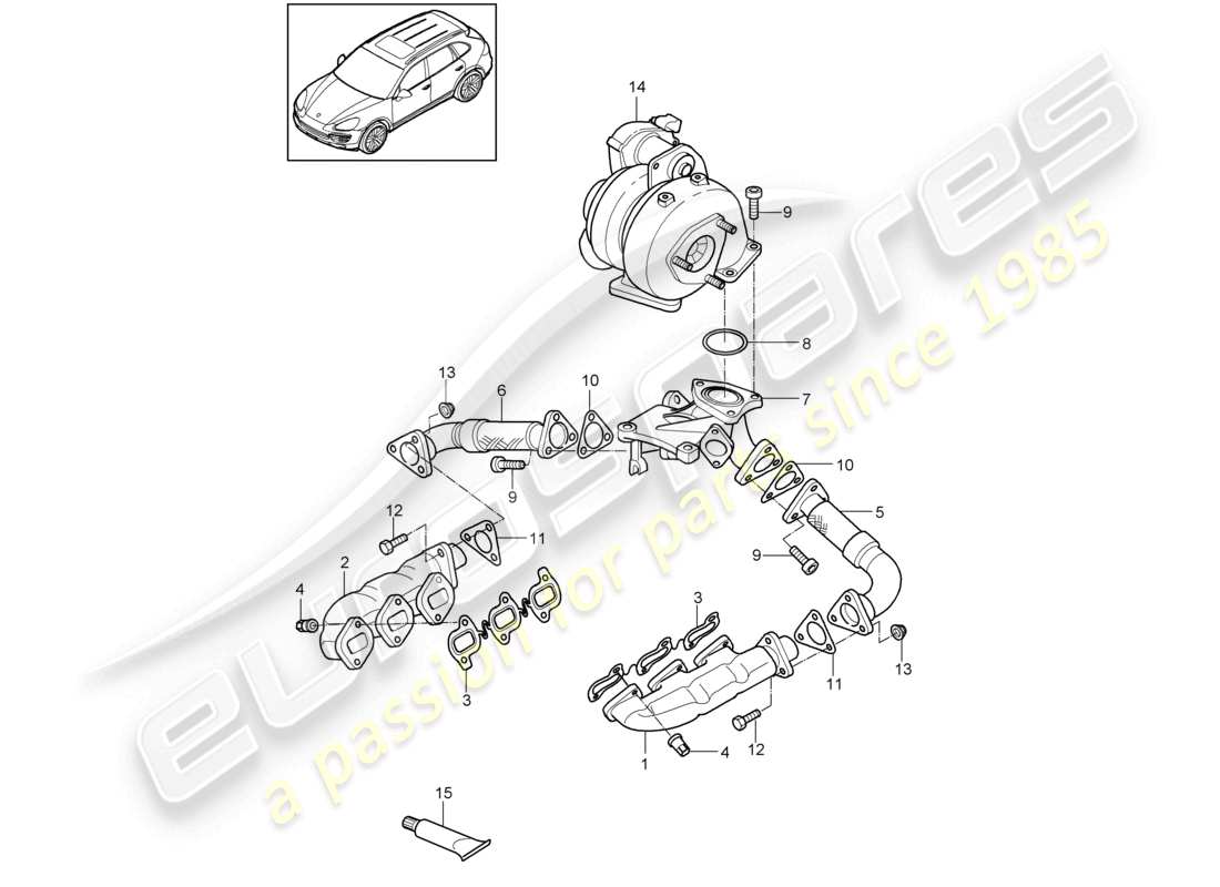 a part diagram from the porsche 2016 (cayenne e2 92a) parts catalogue