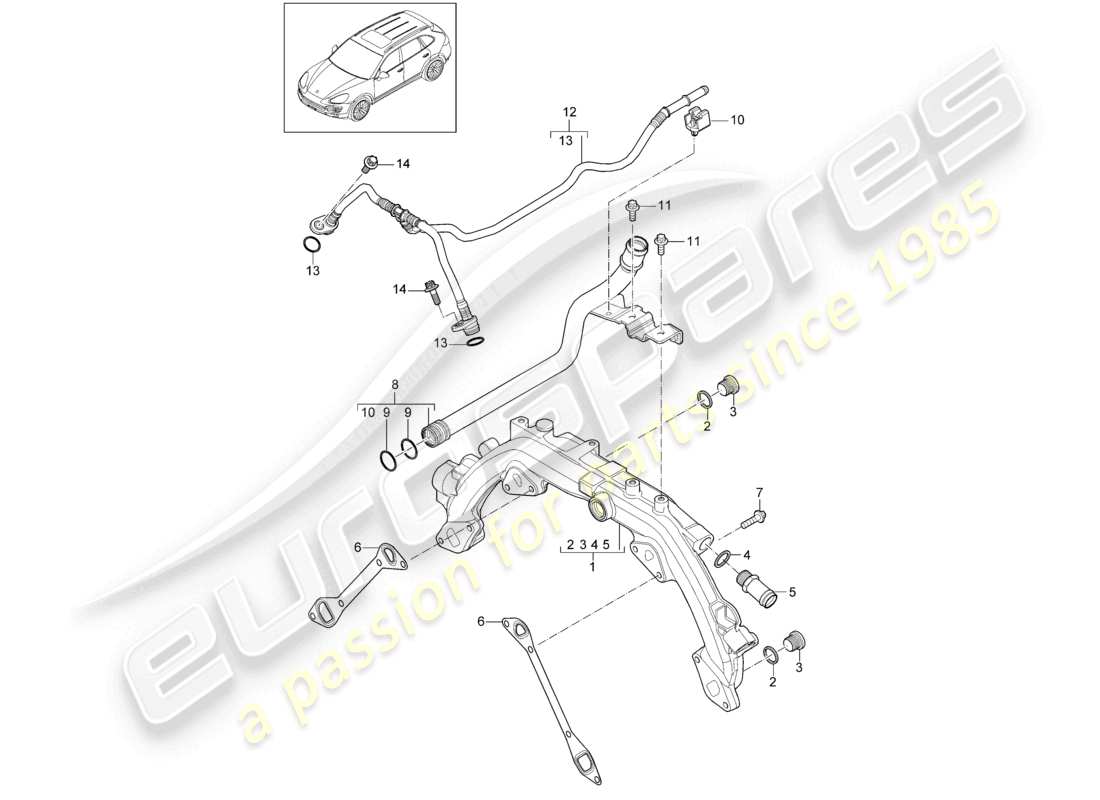 a part diagram from the porsche 2016 (cayenne e2 92a) parts catalogue