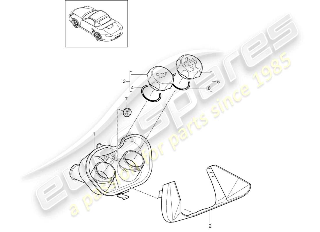 a part diagram from the porsche 2011 (987 boxster) parts catalogue