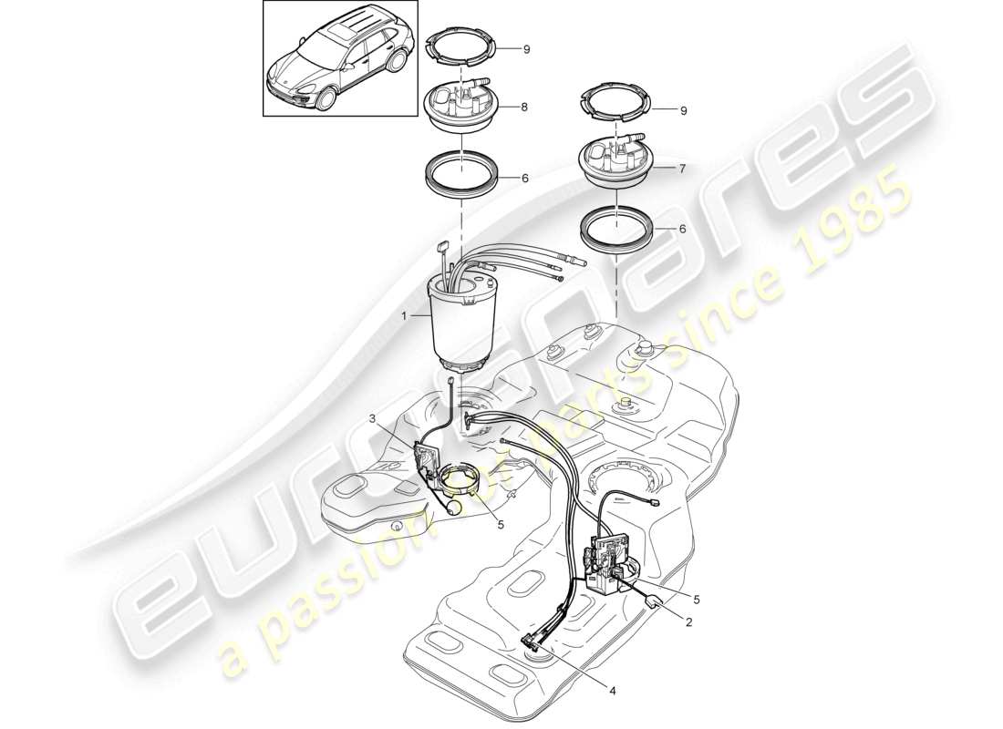 a part diagram from the porsche 2017 (cayenne e2 92a) parts catalogue