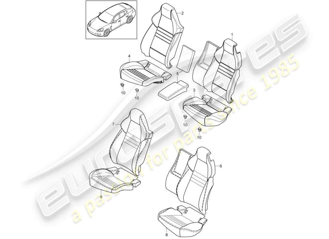a part diagram from the porsche panamera parts catalogue