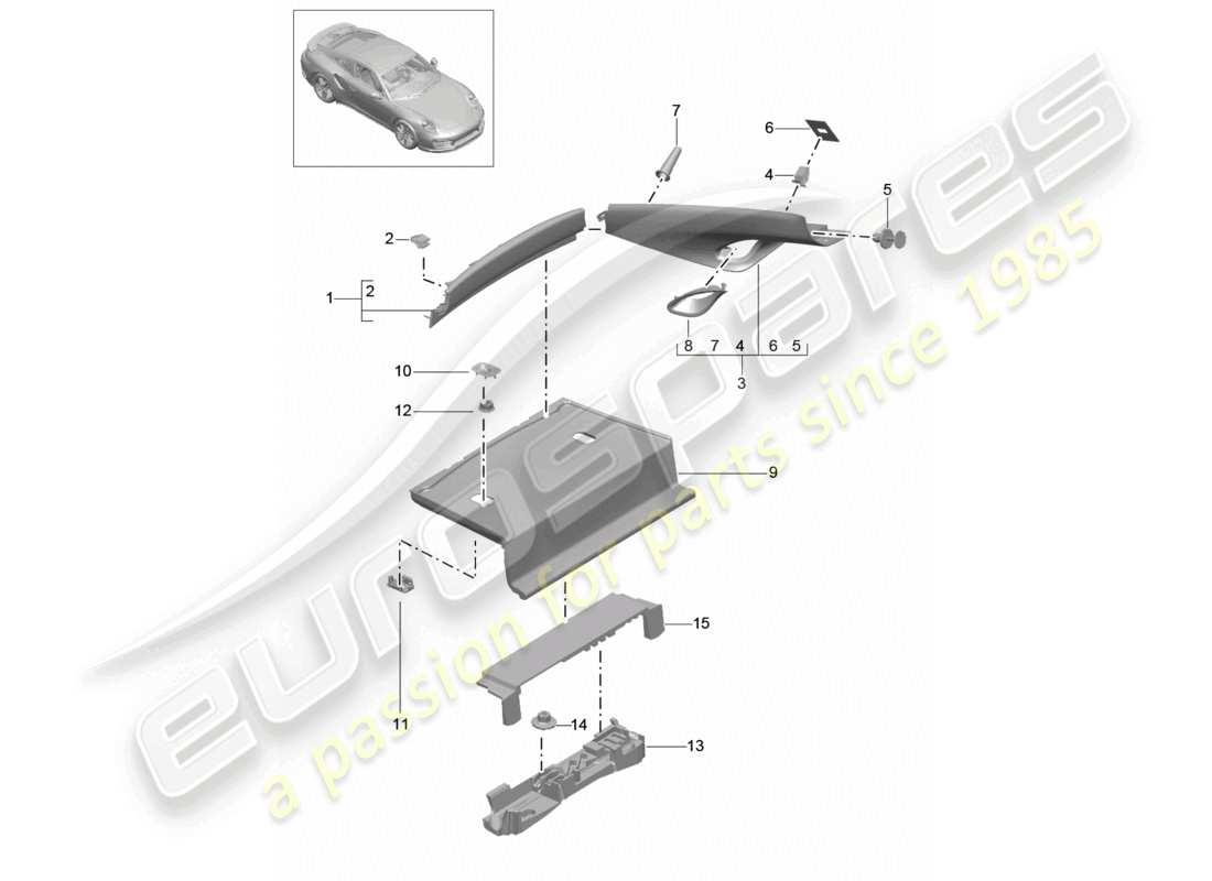 a part diagram from the porsche 2017 (991-2 turbo) parts catalogue