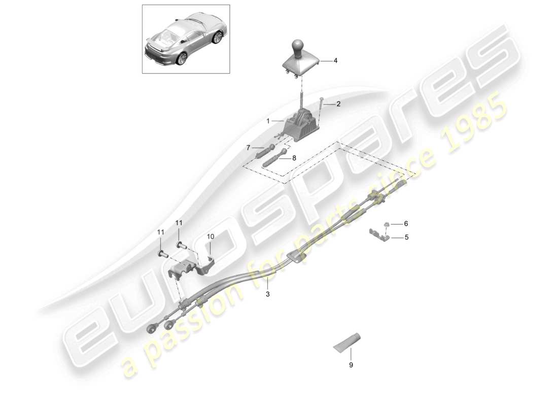 a part diagram from the porsche 2020 (991-2 r/gt3/rs) parts catalogue