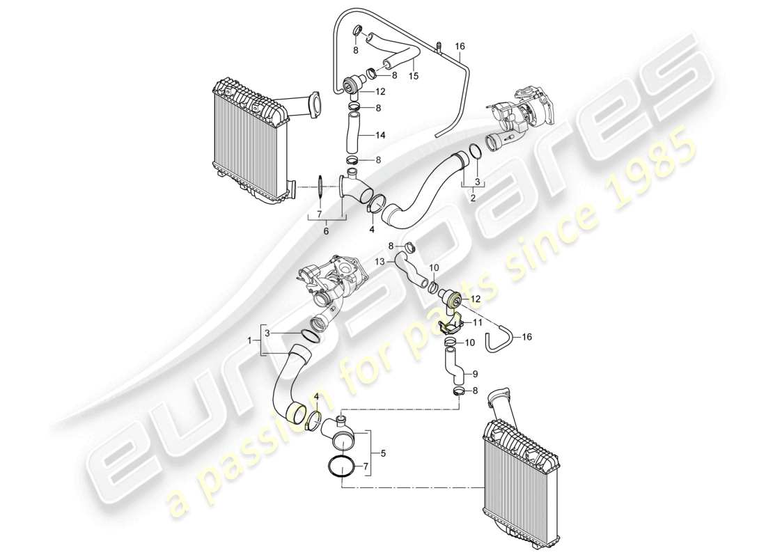 a part diagram from the porsche 2008 (cayenne e1 9pa) parts catalogue