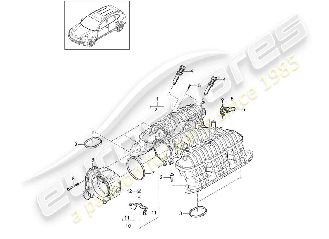 a part diagram from the porsche cayenne parts catalogue