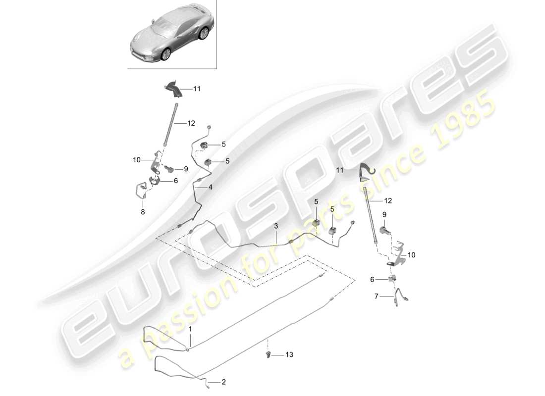 a part diagram from the porsche 991 parts catalogue