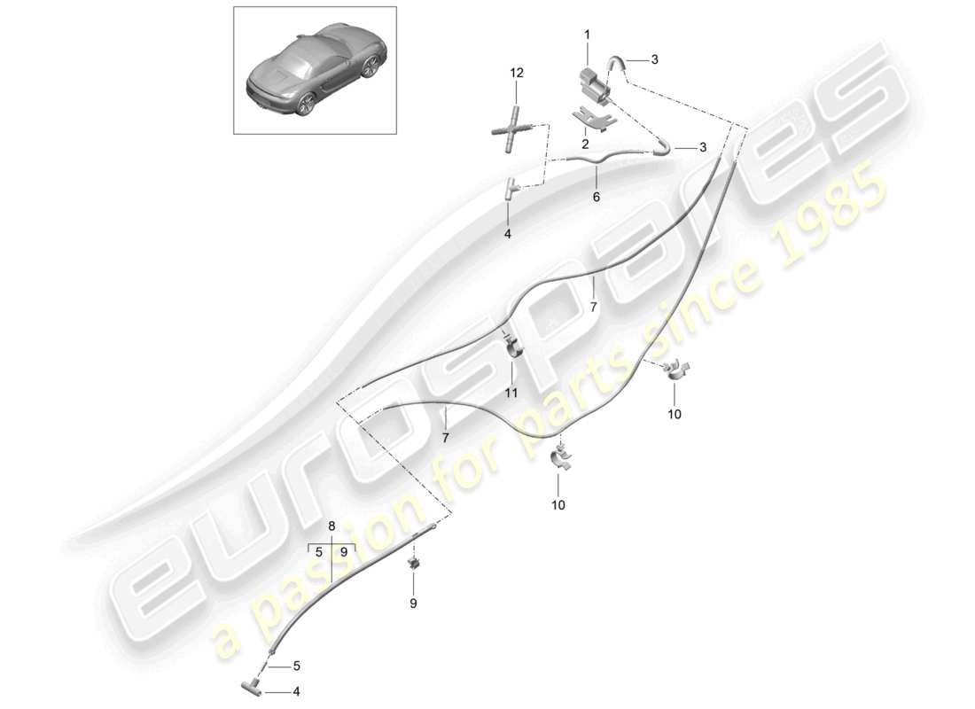a part diagram from the porsche 2012 (981 boxster) parts catalogue
