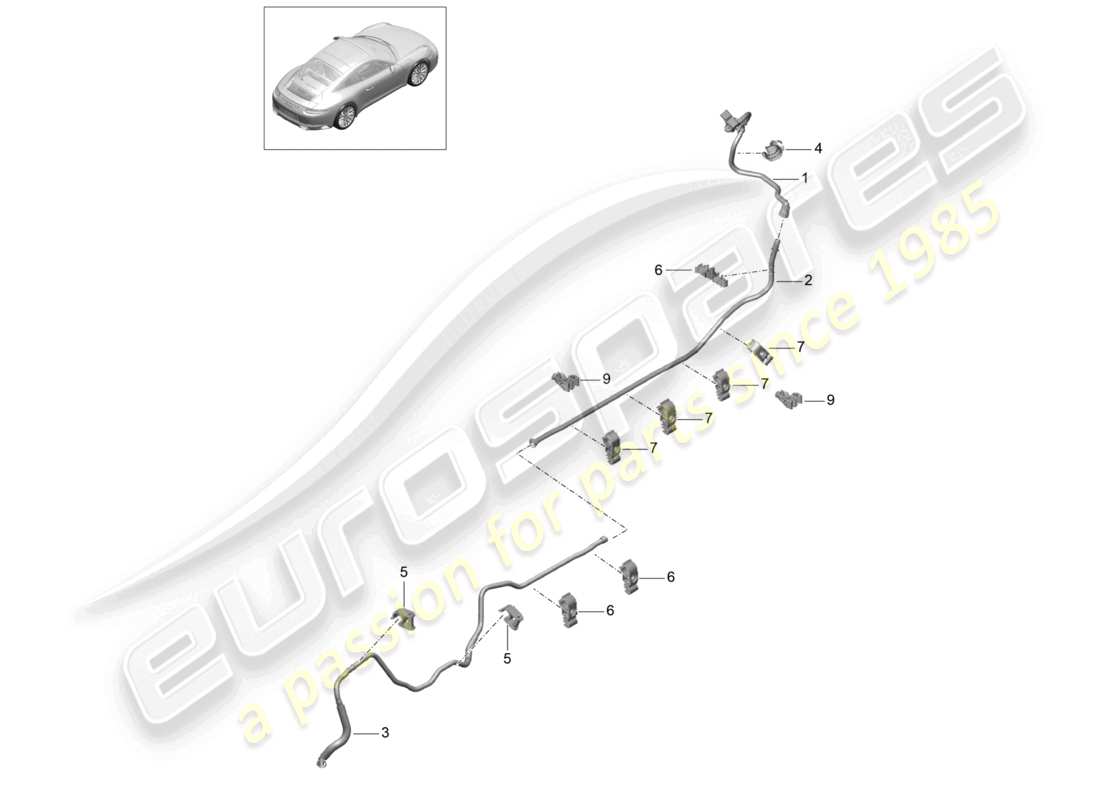 VIEW PARTS DIAGRAMS FROM THE PORSCHE 991 PARTS CATALOGUE a part diagram from the porsche 991 parts catalogue