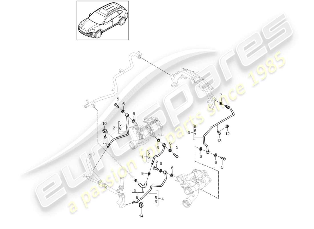 a part diagram from the porsche 2013 (cayenne e2 92a) parts catalogue