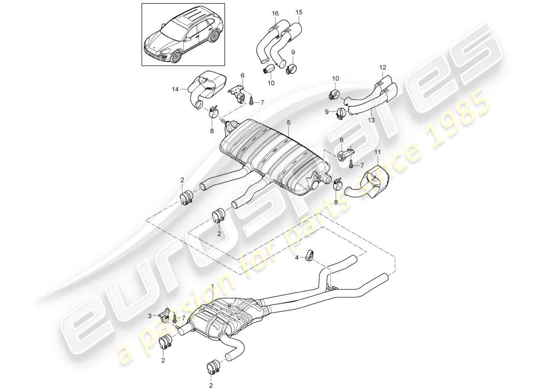 a part diagram from the porsche 2013 (cayenne e2 92a) parts catalogue