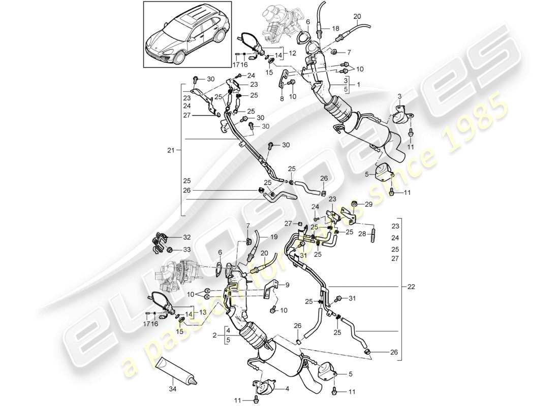 a part diagram from the porsche 2015 (cayenne e2 92a) parts catalogue