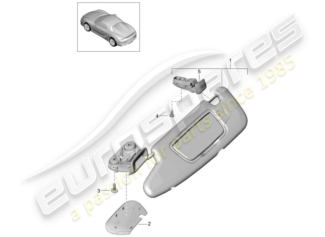 a part diagram from the porsche 2016 (981 boxster spyder) parts catalogue