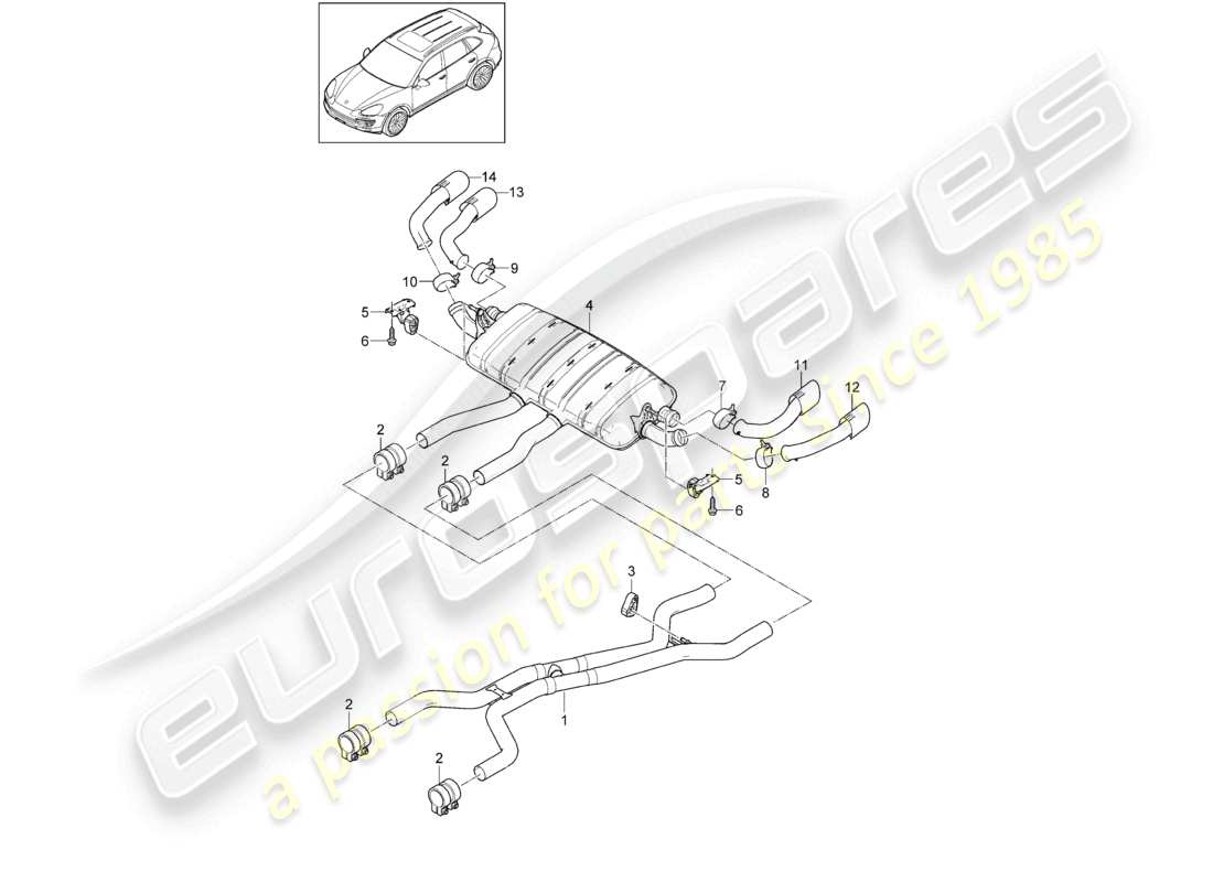 a part diagram from the porsche 2013 (cayenne e2 92a) parts catalogue
