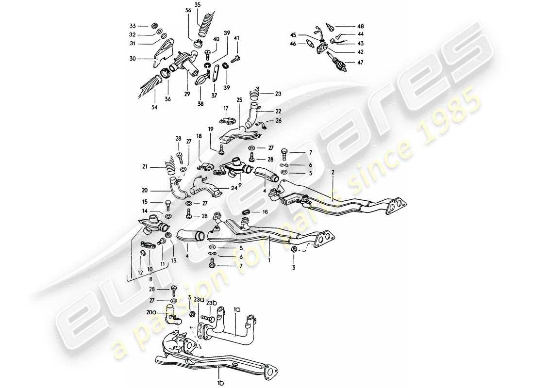 a part diagram from the porsche 1974 (914) parts catalogue