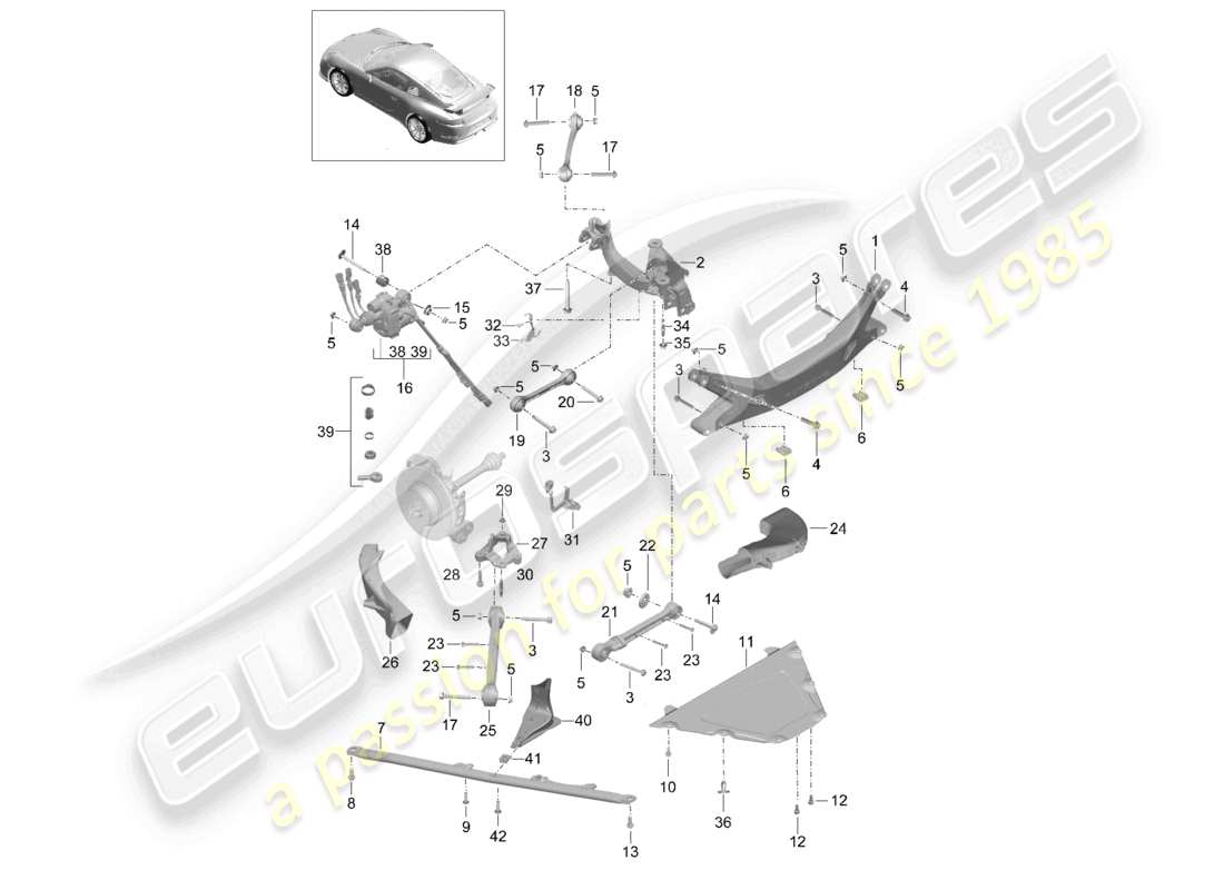a part diagram from the porsche 991 parts catalogue