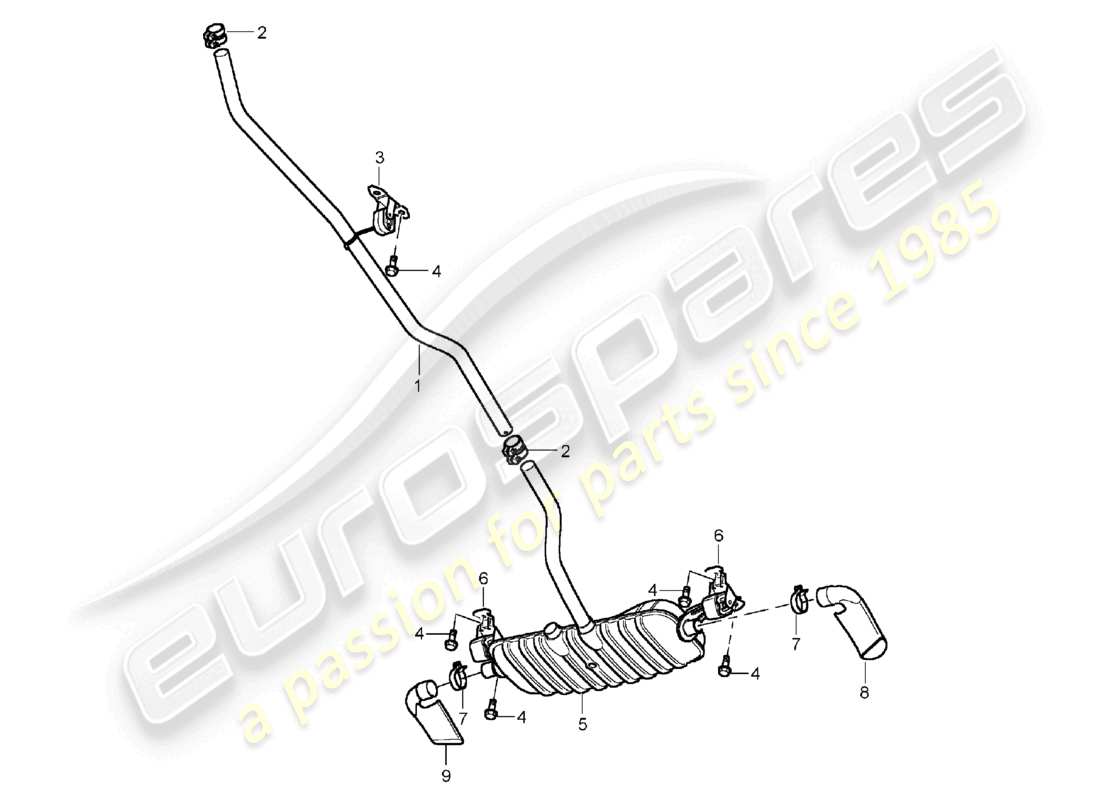 a part diagram from the porsche 2006 (cayenne e1 9pa) parts catalogue