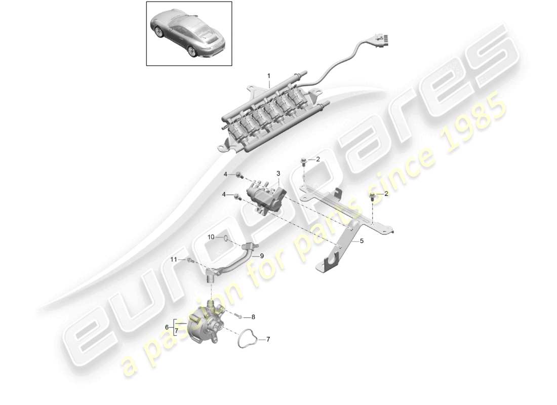 a part diagram from the porsche 991 parts catalogue