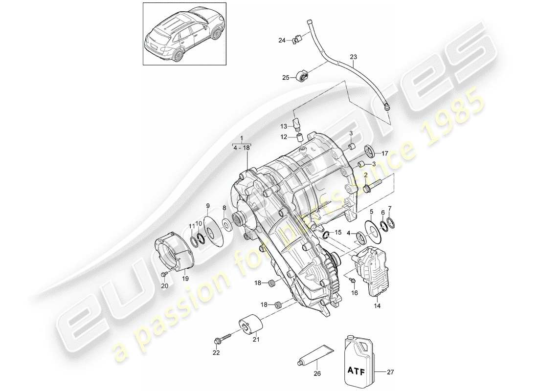 a part diagram from the porsche 2016 (cayenne e2 92a) parts catalogue