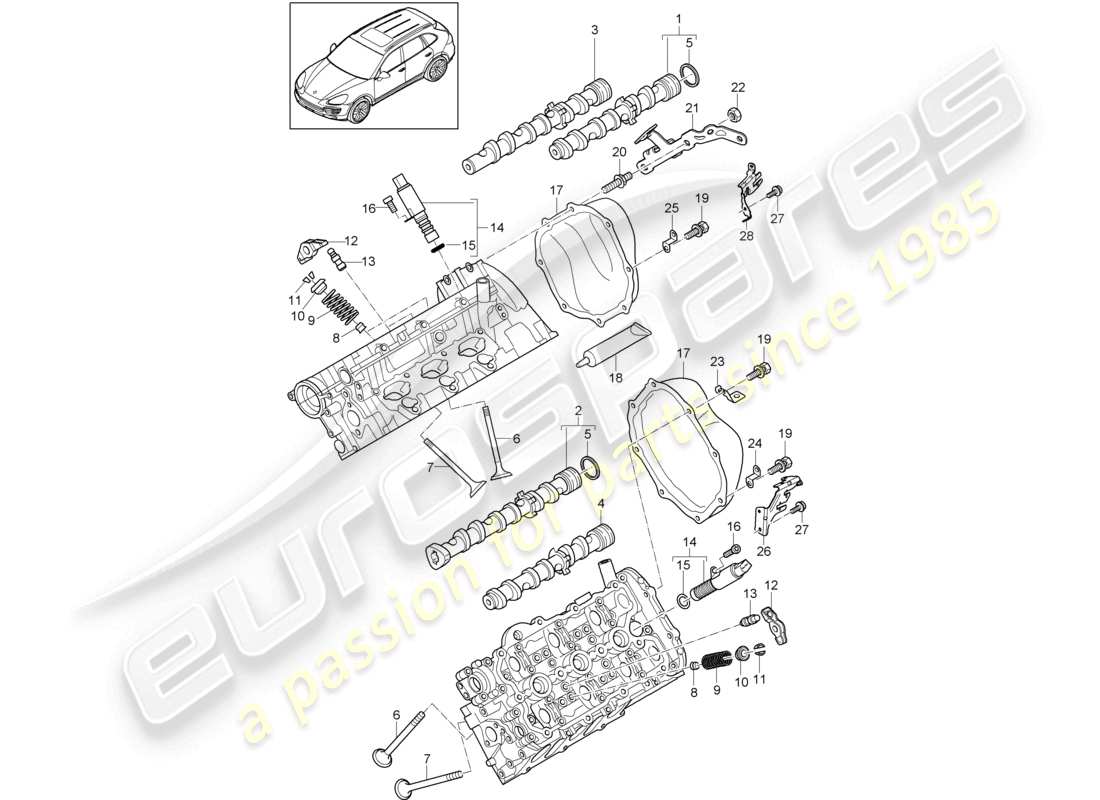 a part diagram from the porsche 2017 (cayenne e2 92a) parts catalogue