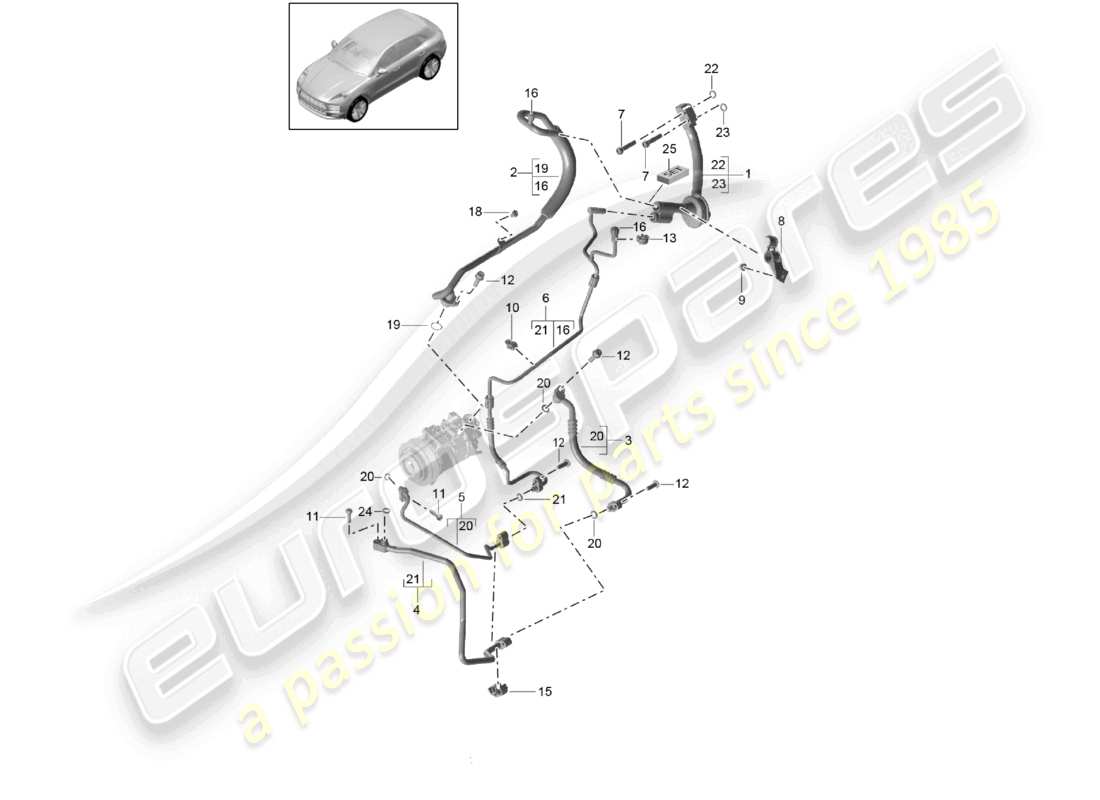 a part diagram from the porsche 2017 (macan) parts catalogue