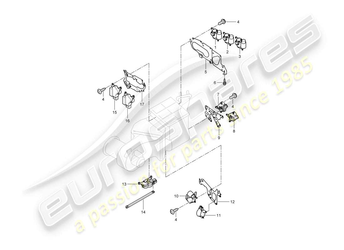 a part diagram from the porsche 2005 (cayenne e1 9pa) parts catalogue