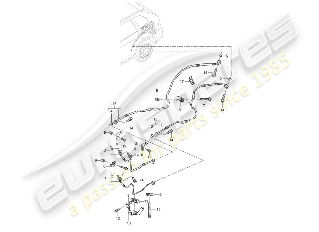 a part diagram from the porsche 2018 (cayenne e2 92a) parts catalogue