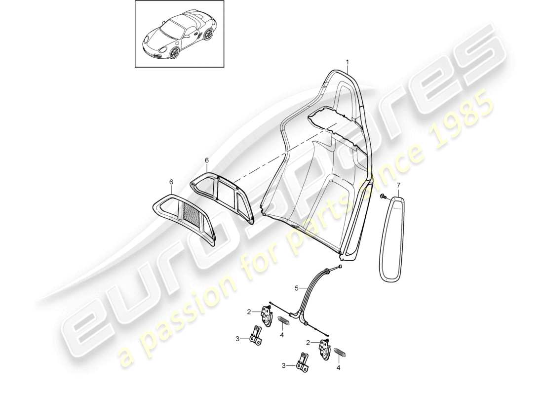 a part diagram from the porsche 2011 (987 boxster) parts catalogue