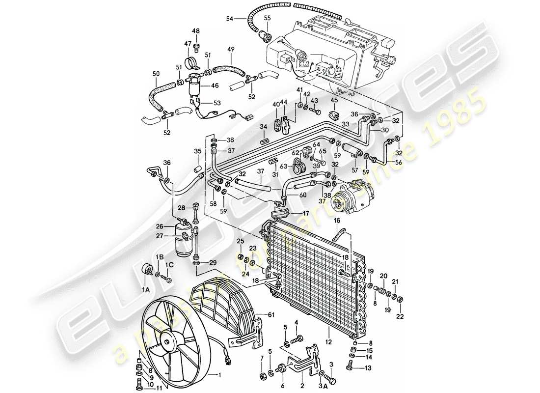 a part diagram from the porsche 928 parts catalogue