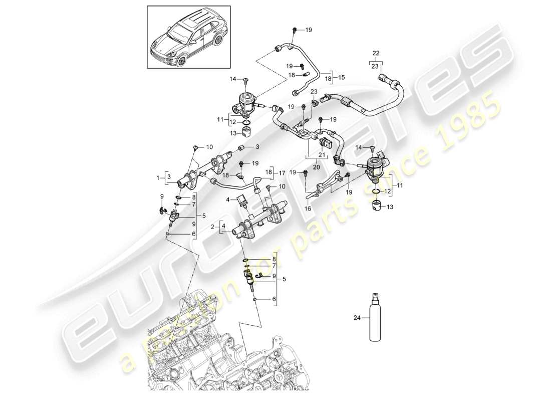 a part diagram from the porsche 2014 (cayenne e2 92a) parts catalogue
