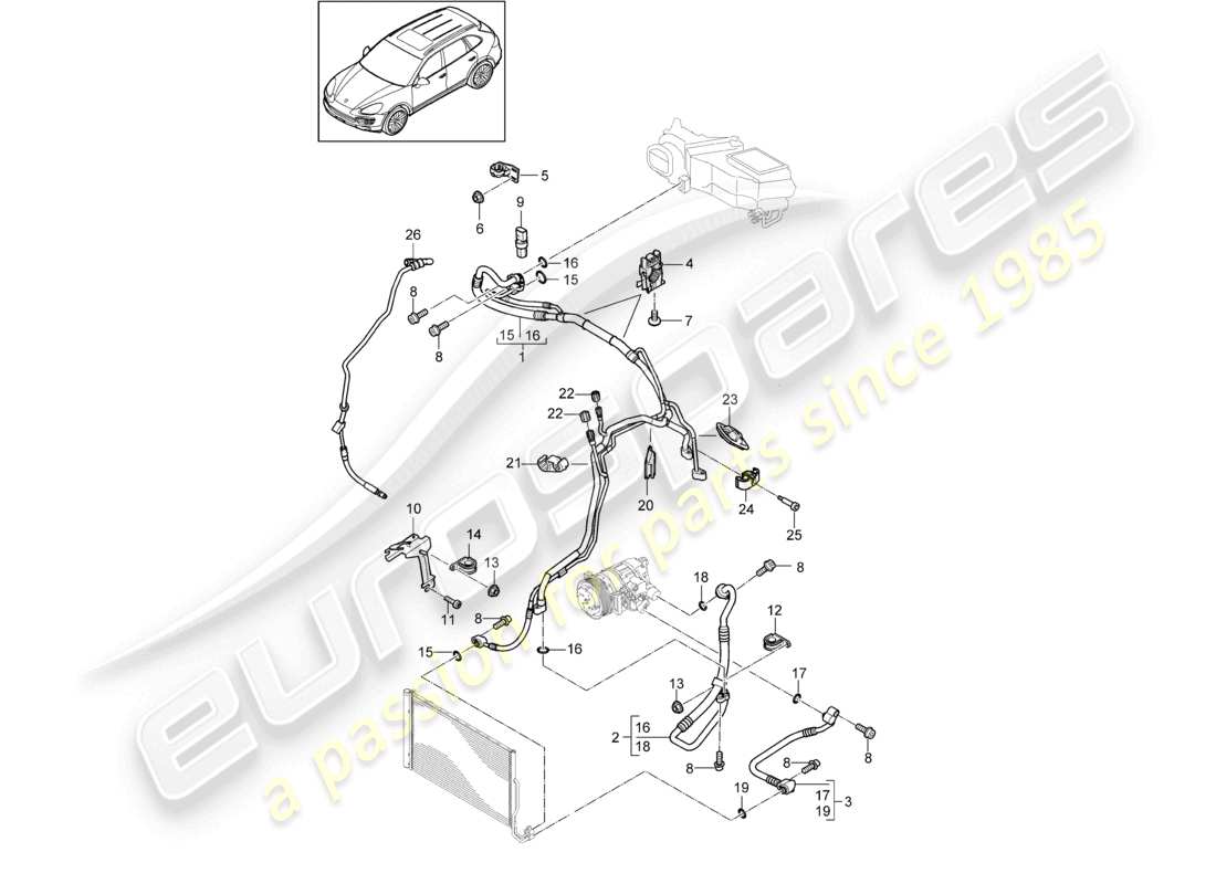 a part diagram from the porsche cayenne parts catalogue