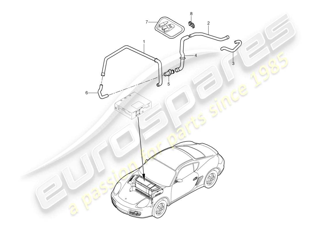 a part diagram from the porsche cayman parts catalogue