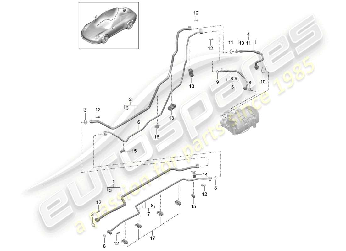 a part diagram from the porsche 2015 (991-1) parts catalogue