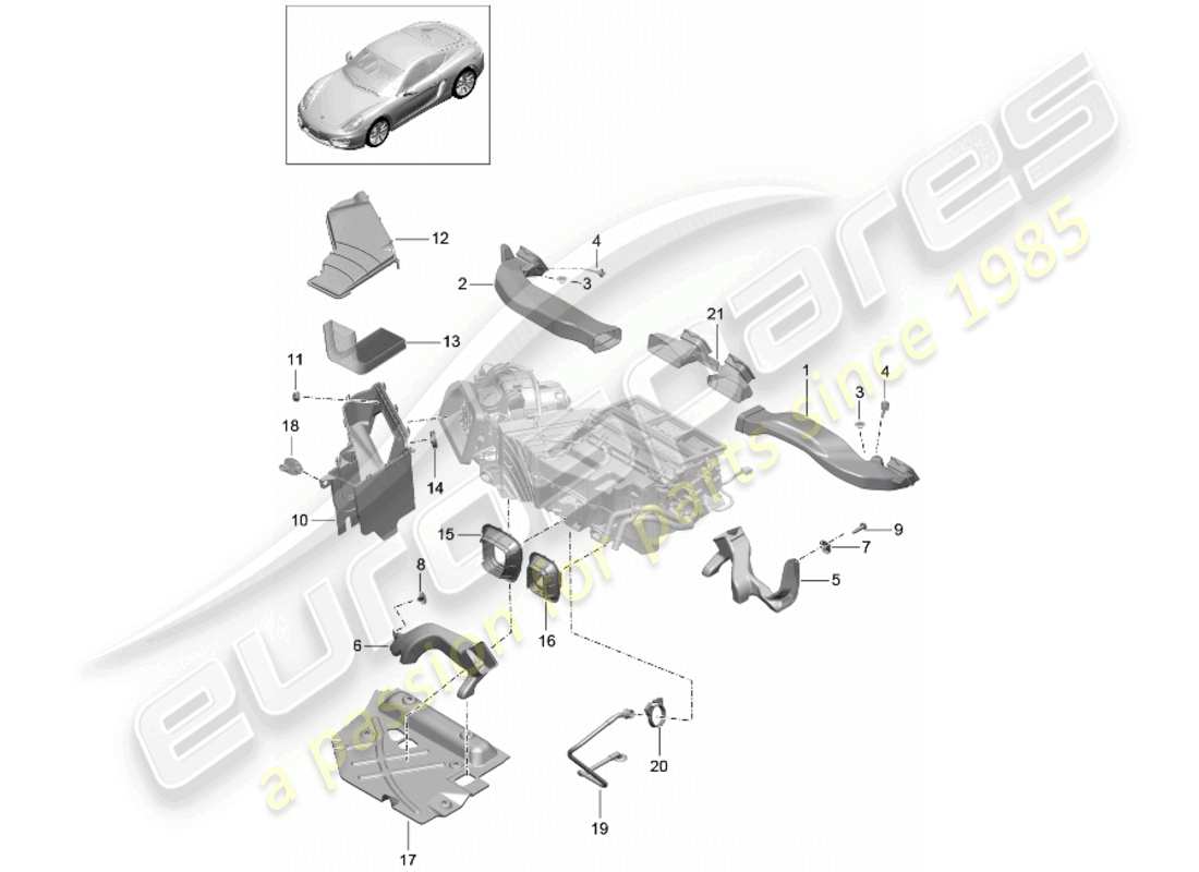 a part diagram from the porsche cayman parts catalogue