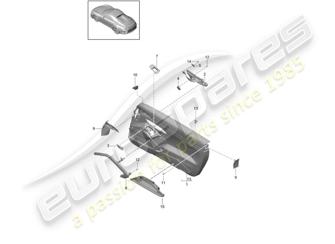 a part diagram from the porsche 991 parts catalogue