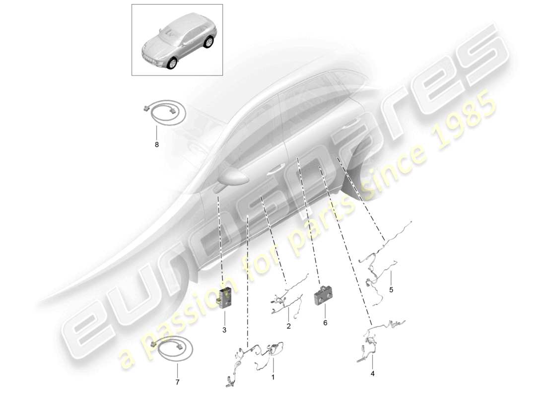 VIEW PARTS DIAGRAMS FROM THE PORSCHE MACAN PARTS CATALOGUE a part diagram from the porsche macan parts catalogue