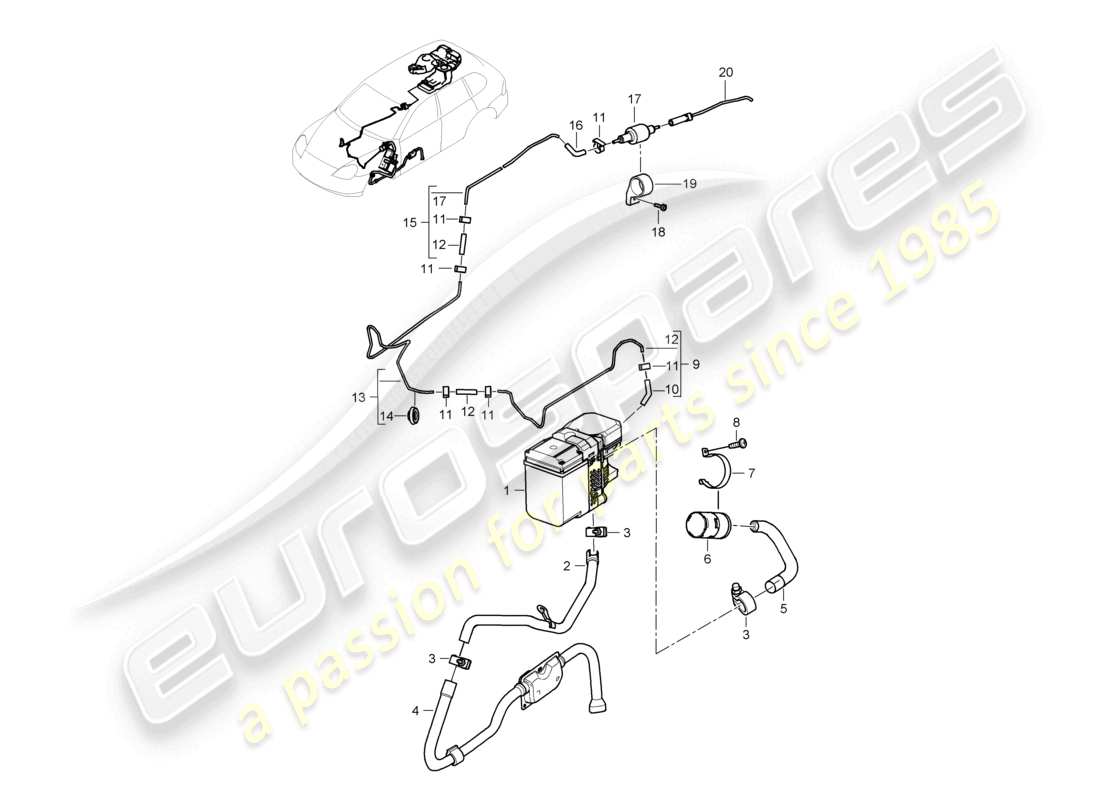 a part diagram from the porsche 2003 (cayenne e1 9pa) parts catalogue