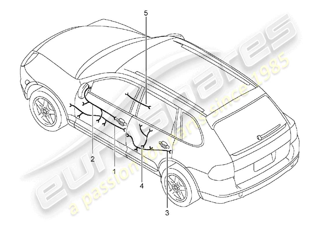 a part diagram from the porsche 2004 (cayenne e1 9pa) parts catalogue