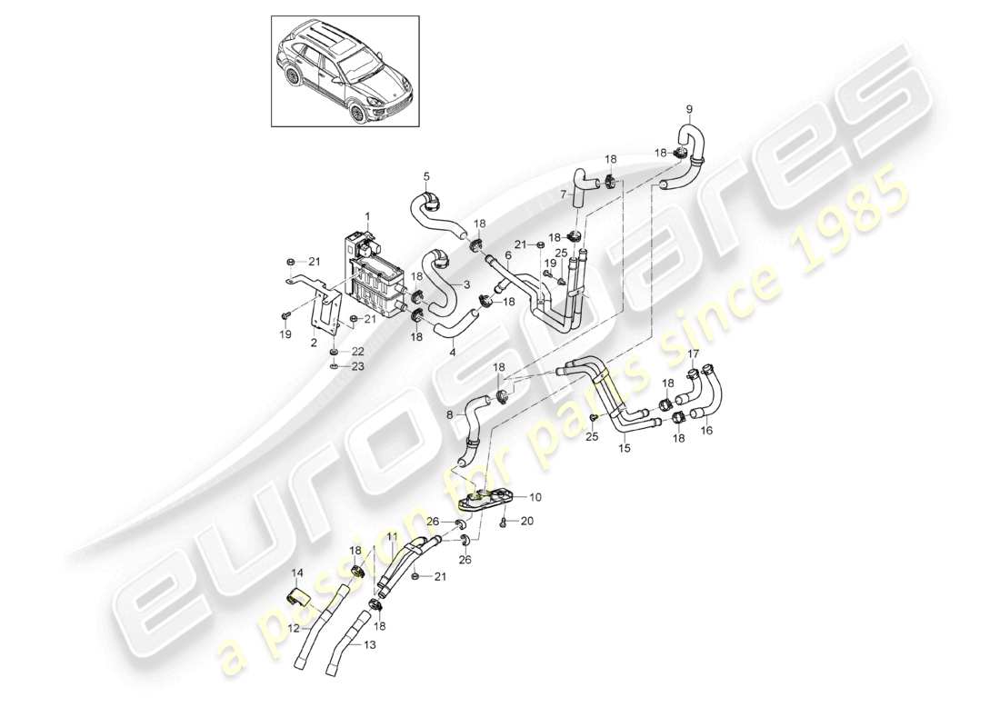 a part diagram from the porsche 2013 (cayenne e2 92a) parts catalogue