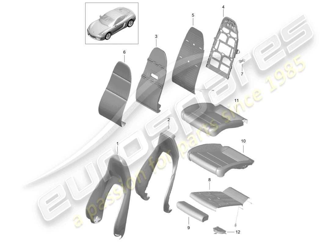 a part diagram from the porsche cayman parts catalogue