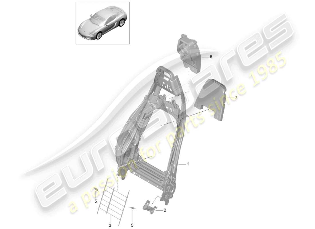 a part diagram from the porsche 2016 (981 cayman) parts catalogue