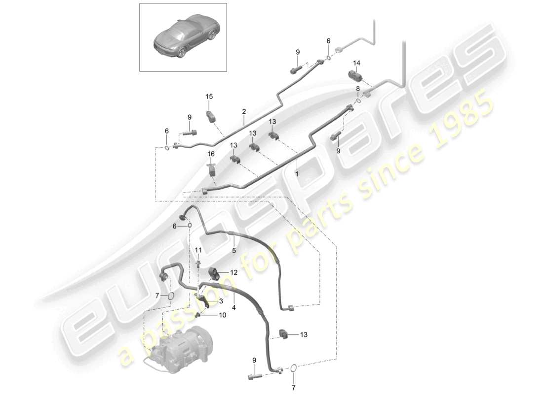 a part diagram from the porsche boxster parts catalogue