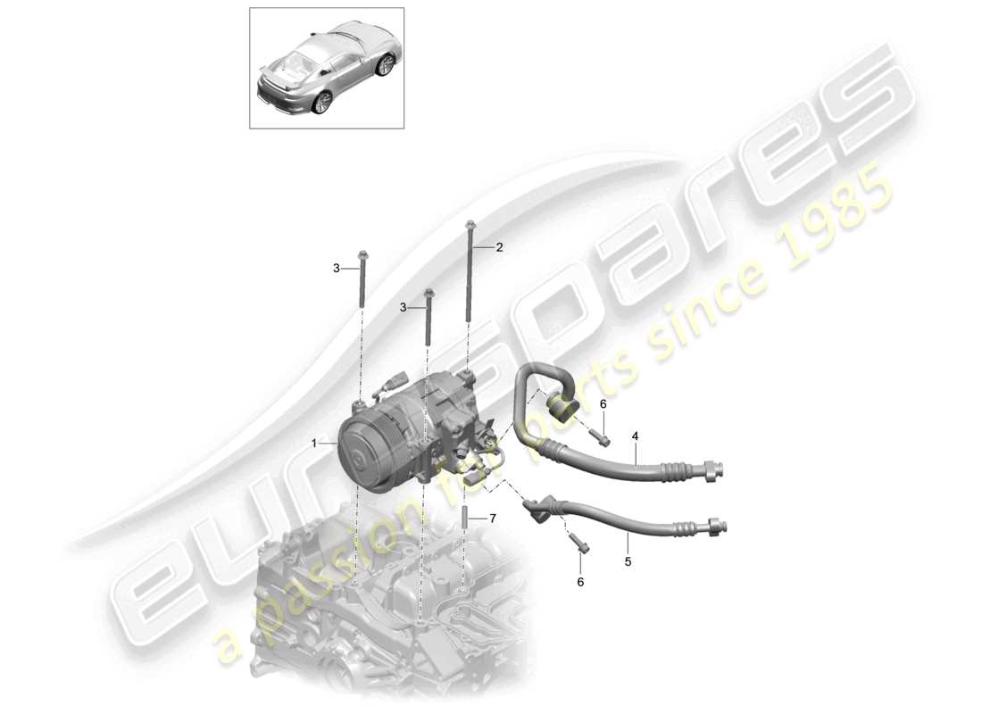 a part diagram from the porsche 991 parts catalogue