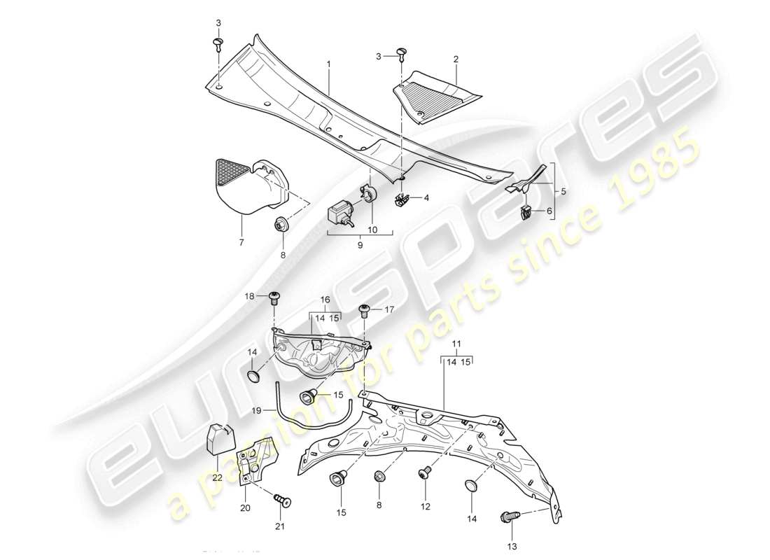 a part diagram from the porsche 2003 (cayenne e1 9pa) parts catalogue