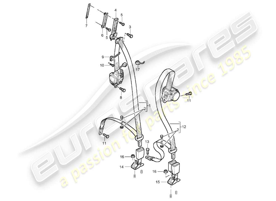 a part diagram from the porsche 2004 (cayenne e1 9pa) parts catalogue